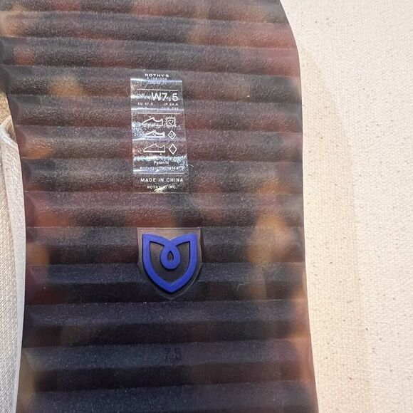 Rothy's The Weekend Slide Hemp Oat Cream Cross Strap Sandal Size 7.5 NWOT - Picture 8 of 9